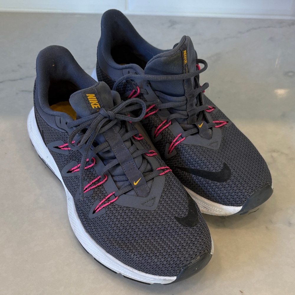Nike Dark Gray and Pink Running Shoes